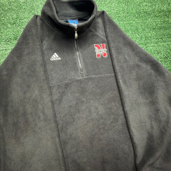 adidas Other - Vintage Adidas Team Nebraska Huskers Fleece Quarter Zip Pullover Black Mens XL